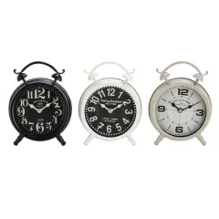 8" Round Metal Vintage Clock Set