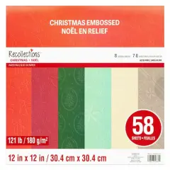12" x 12" Christmas Embossed Paper Pad, 58 Sheets by Recollections&trade;