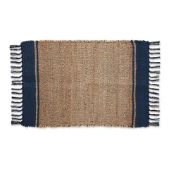 DII&reg; French Blue With Natural Jute Stripes Hand-Loomed Rug, 2ft. x 3ft.