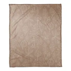 Dusty Rose Fall Leaf Patterned Coral Fleece Blanket