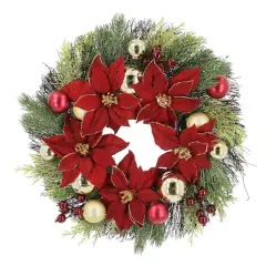 24" Poinsettia Wreath by Ashland&reg;