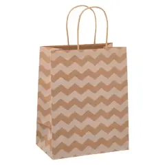 10" Kraft Dots & Chevron Paper Bag Value Pack by Celebrate It&trade;