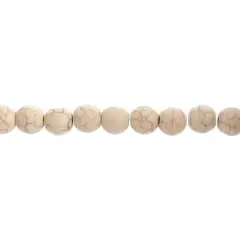 John Bead Earth's Jewels Natural Stone Round Beads, 8mm White Magnesite
