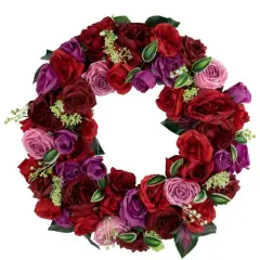 24" Mixed Rose Wreath