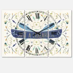 Designart Just A Lakeaholic Lake House 3 Panel Wall Clock