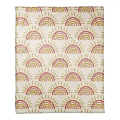 Sun Pattern Coral Fleece Blanket Sunset
