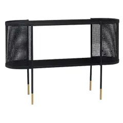 Black Contemporary Metal Console Table, 32" x 47"