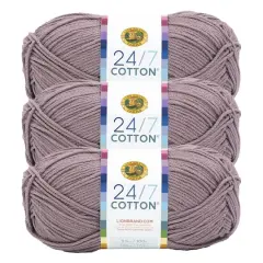3 Pack Lion Brand&reg; 24/7 Cotton&reg; Yarn Vintage Lilac