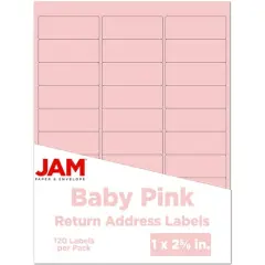 JAM Paper Standard Mailing Return Address Labels Baby Pink