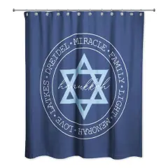 Hanukkah Words in a Circle Shower Curtain