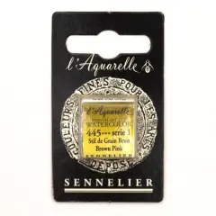 Sennelier French Artists' Watercolor Paint, Half Pan 445 Brown Pink