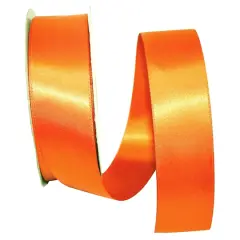 JAM Paper 1.5"x 50yd. Double Face Satin Ribbon Orange