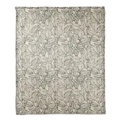 Sketched Leaf Pattern 50" x 60" Coral Fleece Blanket