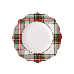 10.5" Green & Red Plaid Ceramic Dinner Plate by Ashland&reg;