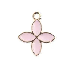 John Bead Sweet & Petite Four Petals Charms, 10ct. Pink