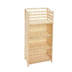 Household Essentials 39" Woven Paper Rattan Accent Shelf White