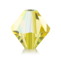 John Bead PRECIOSA 4mm Czech Crystal Bicone Beads, 40ct. Jonquil AB