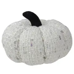 5" Ivory Knitted Fall Harvest Tabletop Pumpkin