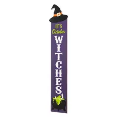 Glitzhome&reg; 4ft. Halloween Wooden Witch Hat Porch D&eacute;cor