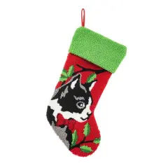 Glitzhome&reg; 20.5" Cat Hooked Stocking