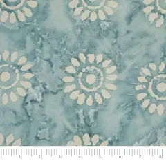 SINGER Batik Cadet Blue Sunflower Cotton Fabric