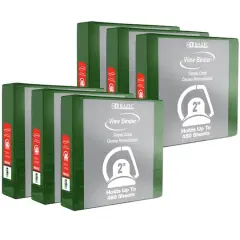 BAZIC&reg; 2" Slant D Ring View Binder with 2 Pockets, 6ct. Green