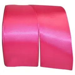 JAM Paper 2.5'' x 50yd. Double Face Satin Ribbon Shocking Pink