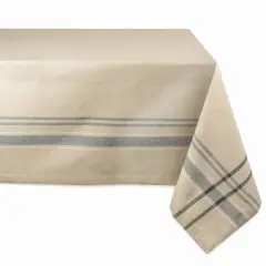 DII&reg; 104" Black French Stripe Tablecloth
