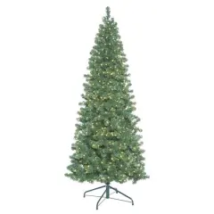7.5ft. Pre-Lit Slim Oregon Fir Artificial Christmas Tree, Warm White LED Lights