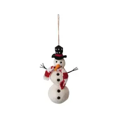Hello Honey&reg; 8" Handmade Wool Felt Snowman Ornament with Hat & Scarf