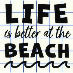 Leisure Arts&reg; Vinyl Matte Black At the Beach Decal