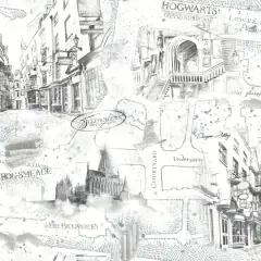 RoomMates White Harry Potter Map Peel & Stick Wallpaper