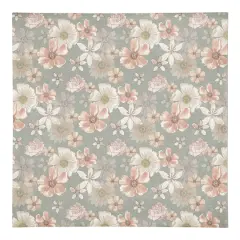 Watercolor Florals Cotton Twill Napkin Green