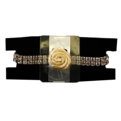 Jam Paper Sophisticated Lady Floral Bracelet Brown