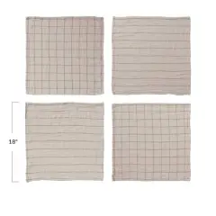 Hello Honey&reg; Cream & Taupe Square Double Cotton Napkin Set