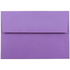 JAM Paper 3.5" x 5" A1 Colored Invitation Envelopes, 50ct. Violet Purple