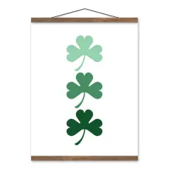Ombre Shamrock Hanging Canvas 16" x 20" Teak Hanging Canvas