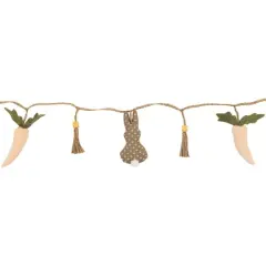 4ft. Beige & White Carrot & Plush Easter Bunny Garland