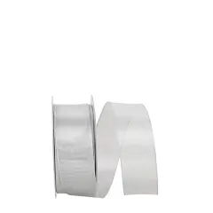 JAM Paper 1.5" x 25yd. Classic Wired Edge Mesh Ribbon Silver