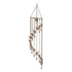 36" Brass Metal Eclectic Elephant Wind Chime
