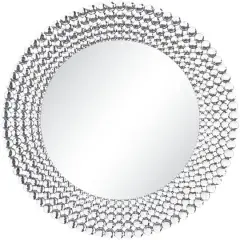 Silver Glass Starburst Wall Mirror with Crystal Embellishment 36" x 1" x 36"