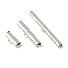 Mixed Metal Slider End Tubes by Bead Landing&trade; Rhodium