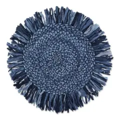 DII&reg; Round Rag Rug, 3ft. Blue