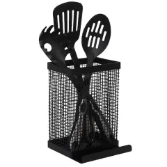 Kitchen Details Industrial Collection Matte Black Tablet and Utensil Holder
