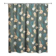 Tropical Jag Shower Curtain Green