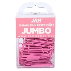 JAM Paper Jumbo Paper Clips Pink