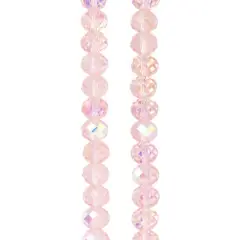 Aurora Borealis Pink Glass Faceted Rondelle Beads, 10mm by Bead Landing&trade;