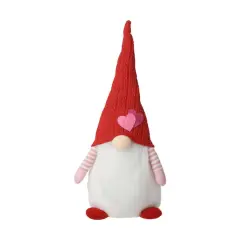 Glitzhome&reg; 25.5" Valentine's Standing Fabric Gnome D&eacute;cor