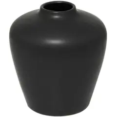 14" Modern Ceramic Vase Black