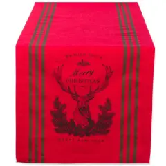 DII&reg; 72" Red Stag Christmas Print Table Runner